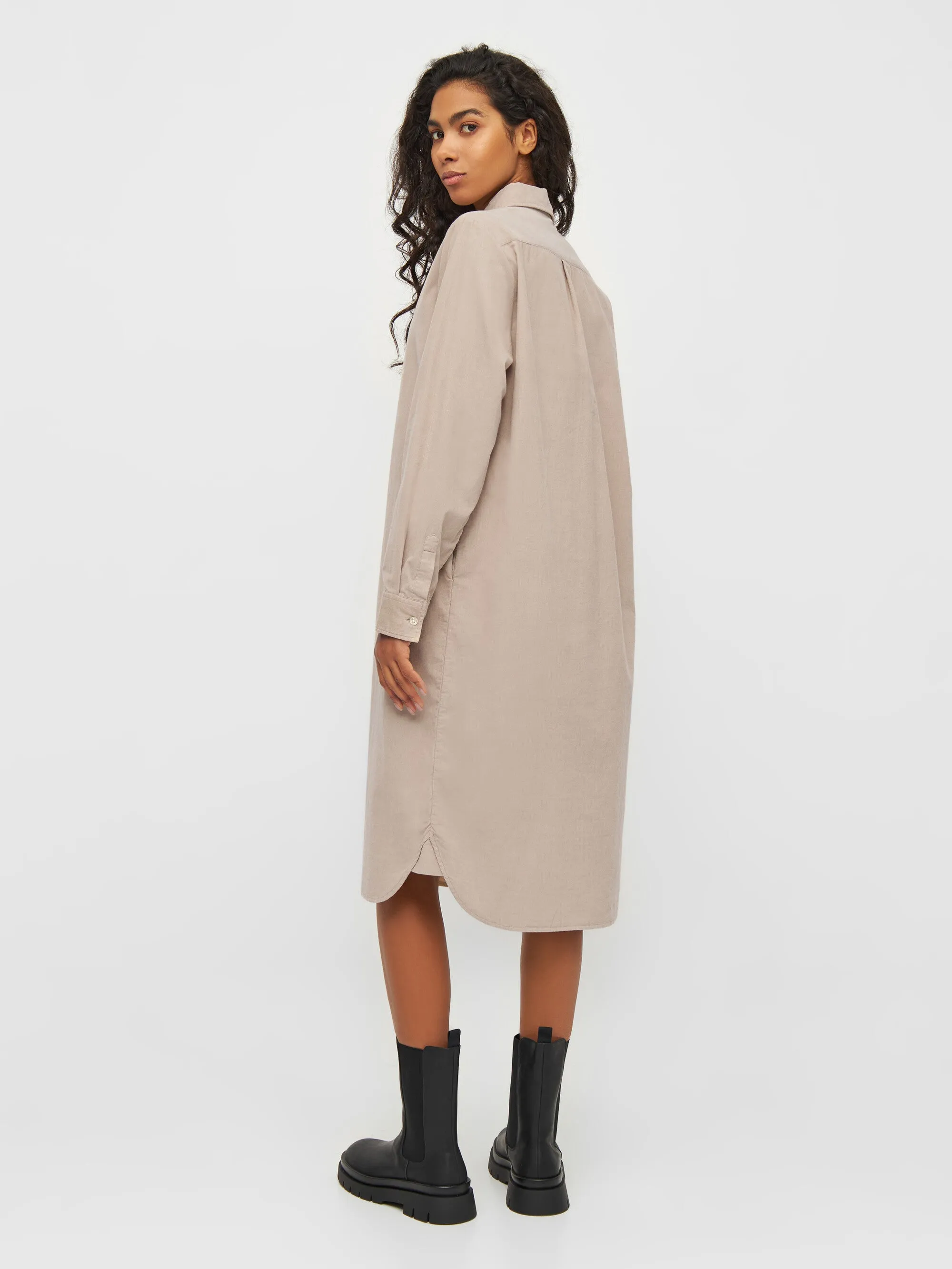 Corduroy shirt dress - Light feather gray