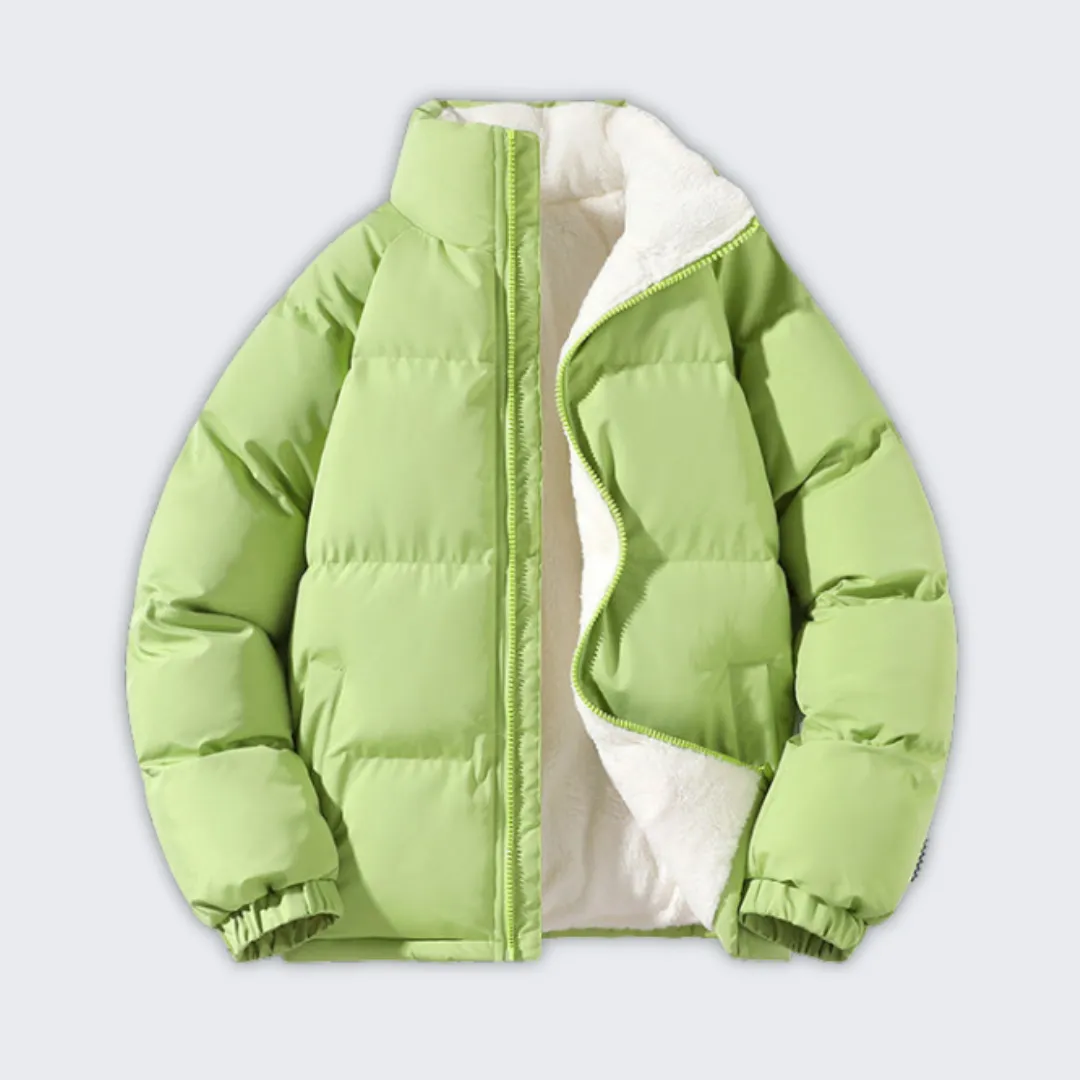 Cozy Waterproof Puffer Jacket with Fleece Lining for Winter