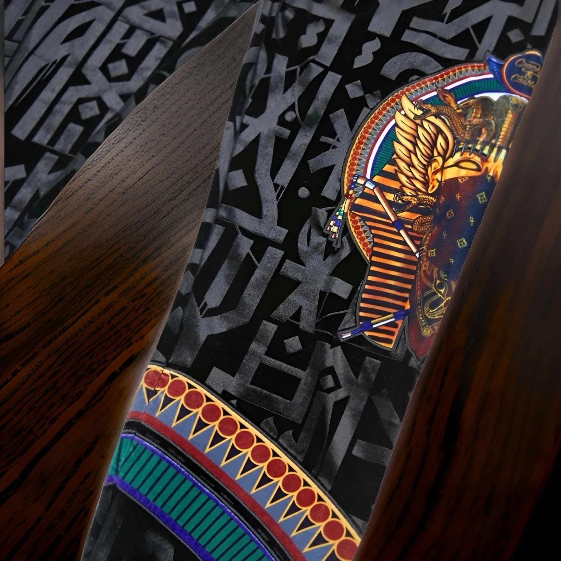 ^CROOKS & CASTLES^ (BLACK-MULTI) *KING TUT* VELOUR JOGGER SWEATPANTS