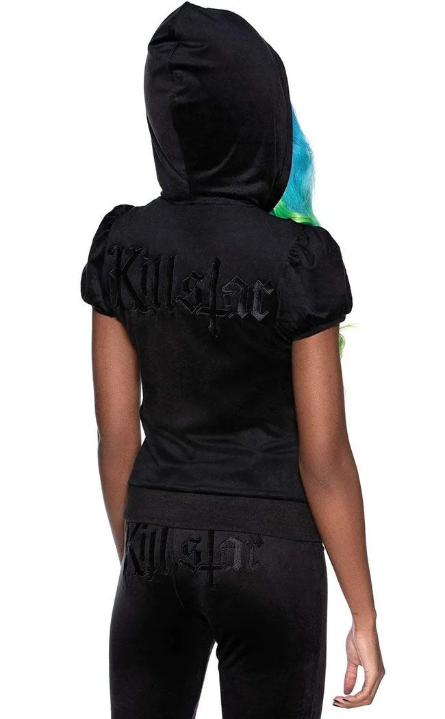 Dee-Lux Velvet Hoodie | Black