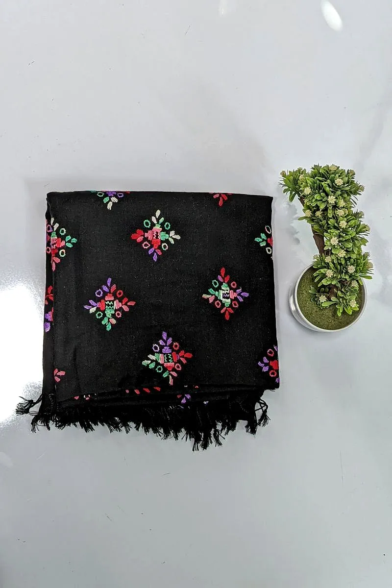 Designs by Amina - Hand Work - Black - Wool - Shawl - 1 Piece - 0008