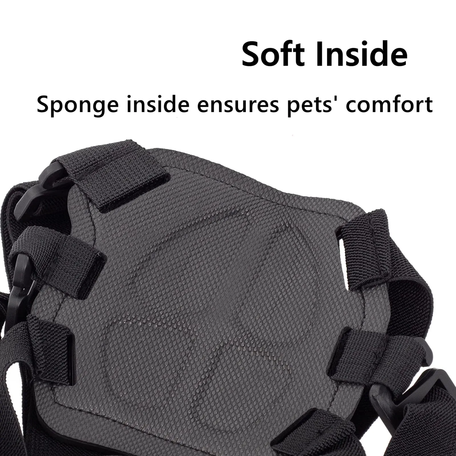 Dog Harness Mount for Gopro, Soft and Adjustable Dog Harness Vest with 2 Mouting Base Pet Chest and Back Fixation for Gopro Hero All Models, Suitable for Small Medium Large Dogs