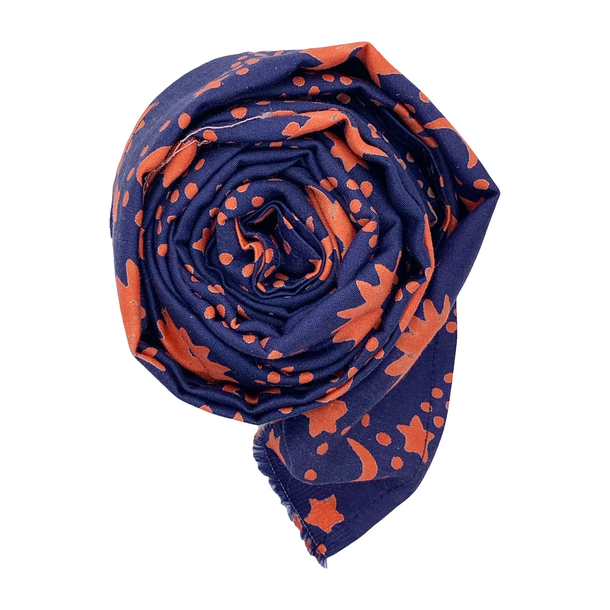 Donna Scarf in Navy and Orange Starlight