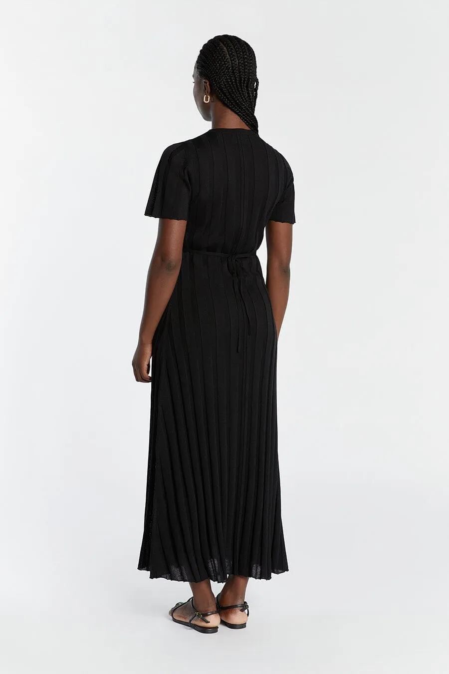 EDEN BLACK SHORT SLEEVE MAXI DRESS