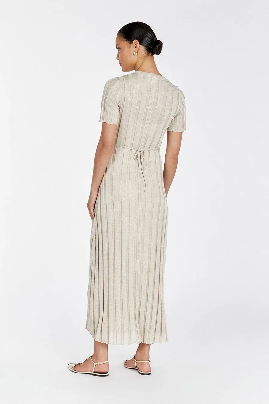 EDEN NATURAL SHORT SLEEVE MAXI DRESS