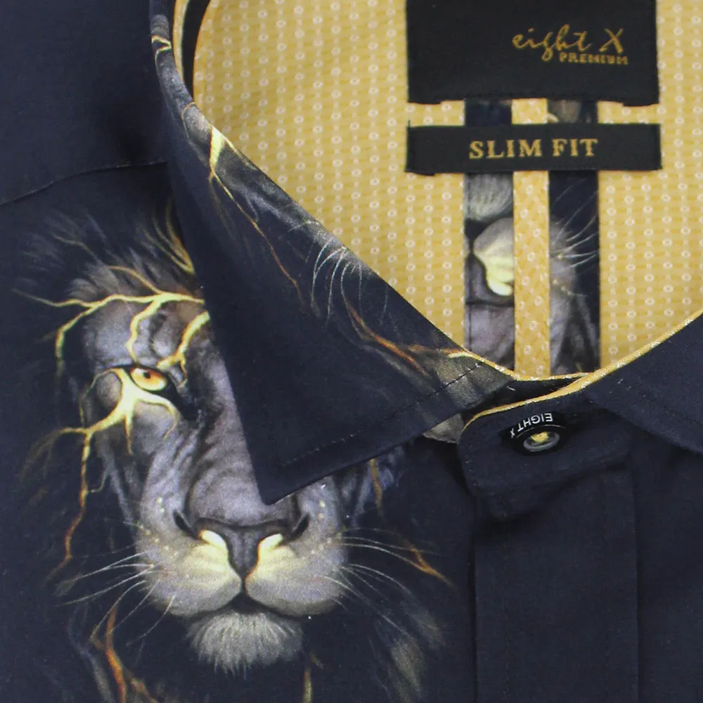 Electric Lion Button Down Print Shirt