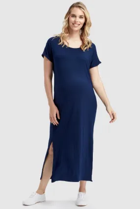 Elsie Maternity Dress - Navy