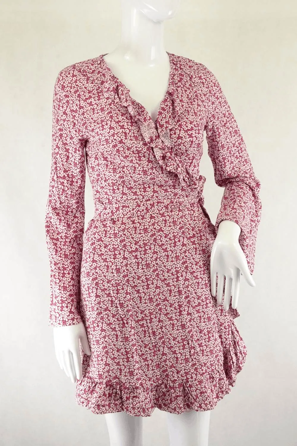 Elwood Pink Floral Wrap Dress 8