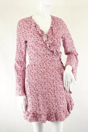 Elwood Pink Floral Wrap Dress 8