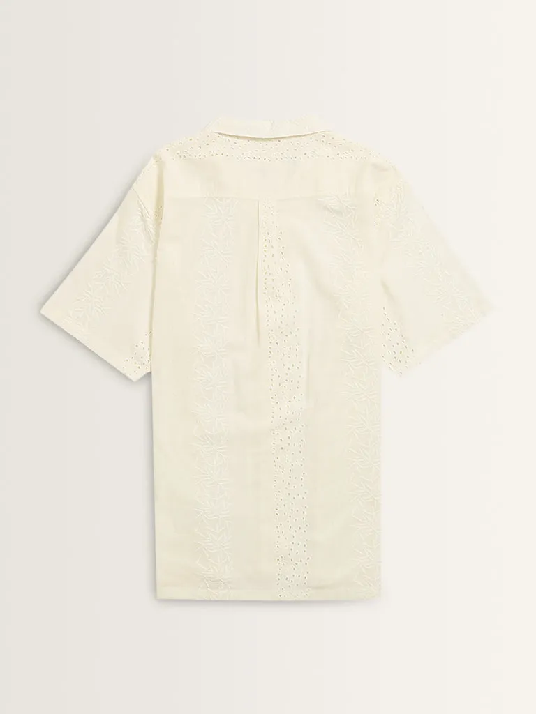 ETA Off-White Schiffli Design Relaxed-Fit Shirt