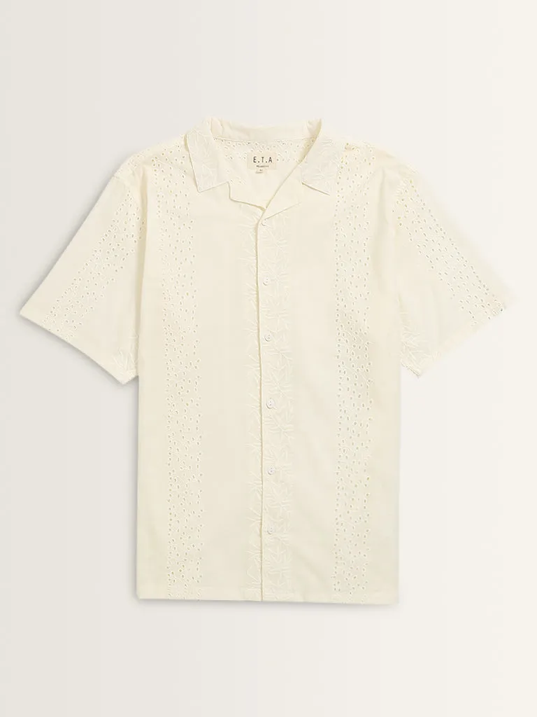 ETA Off-White Schiffli Design Relaxed-Fit Shirt