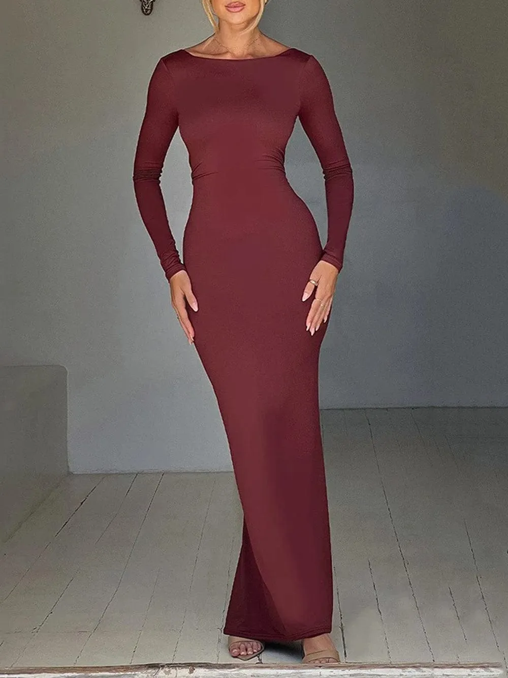 Eva Backless Bodycon Maxi Dress