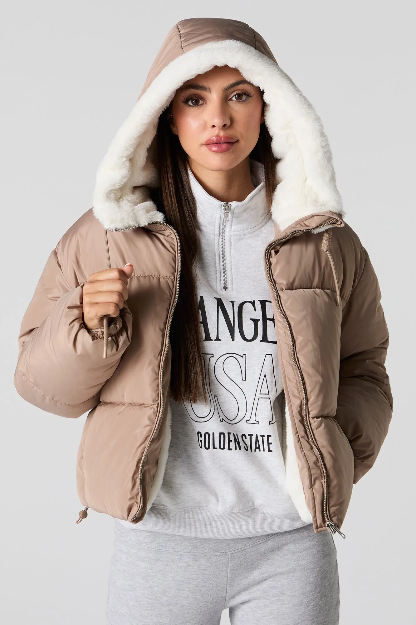 Faux Fur Lined Puffer Jacket