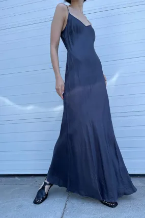 Floor-Length Bias Ankle Slip in Navy