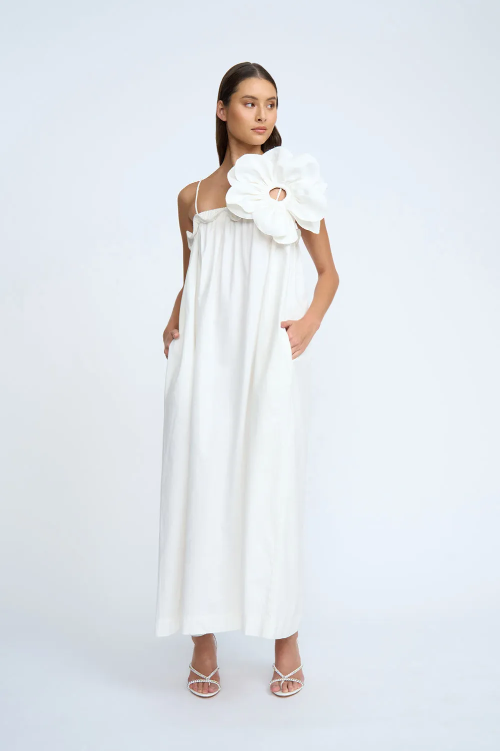 Flora Pipe Sun Dress | Final Sale - Ivory