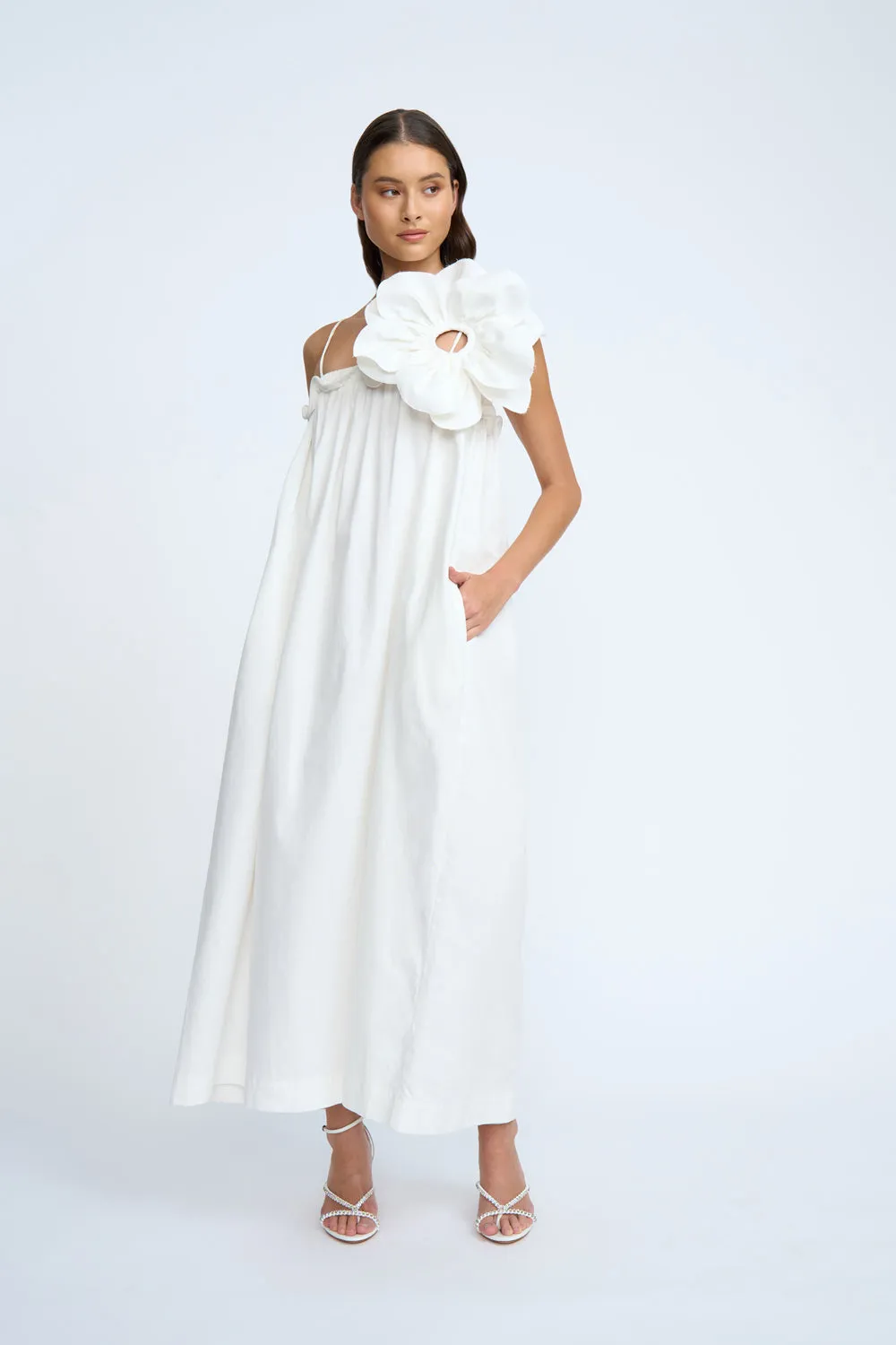 Flora Pipe Sun Dress | Final Sale - Ivory