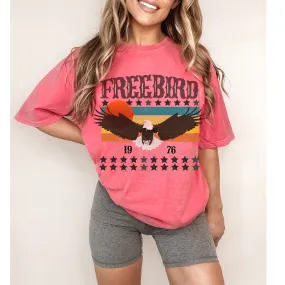 Free Bird Comfort Colors® T-Shirt, Spring Music Festival T-Shirt, July Fourth Tee, Fourth of July, Classic Rock Garment Dyed Tee