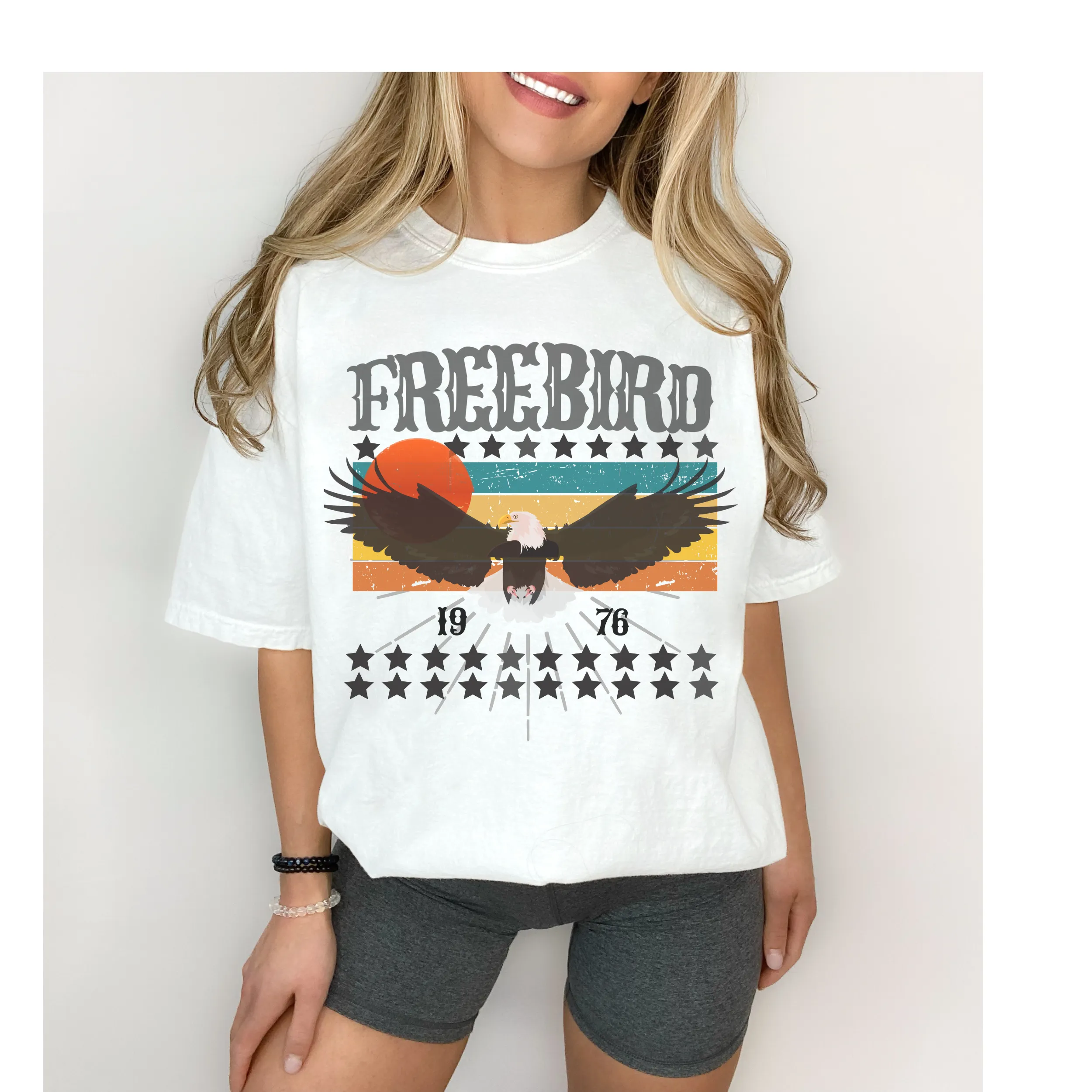 Free Bird Comfort Colors® T-Shirt, Spring Music Festival T-Shirt, July Fourth Tee, Fourth of July, Classic Rock Garment Dyed Tee