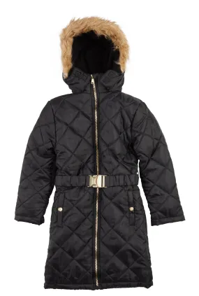 Girls Belted Quilted Jacket