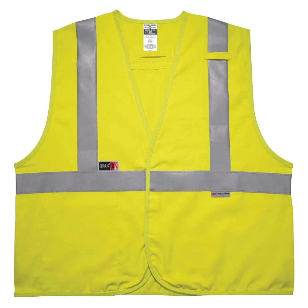 GloWear 8261FRHL Hi-Vis FR Safety Vest - Class 2 NFPA 2112 NFPA 70E Solid Hook   Loop