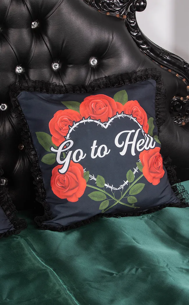 Go To Hell Frilly Cushion Slip