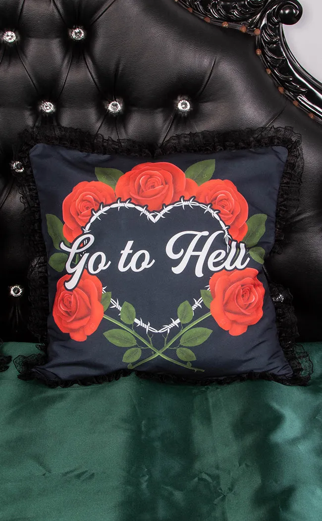 Go To Hell Frilly Cushion Slip