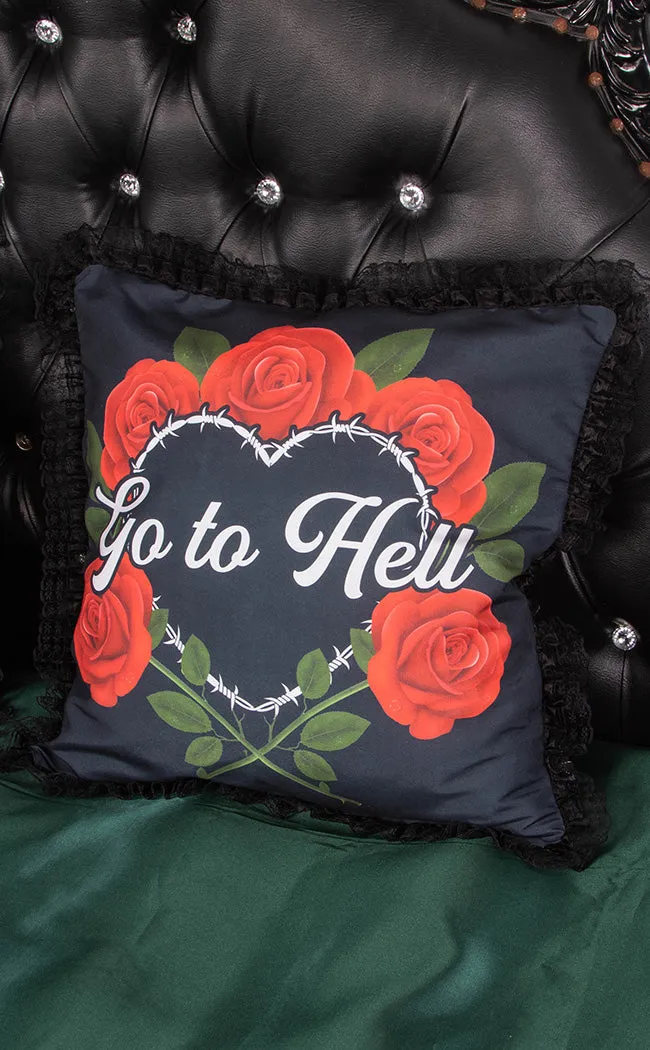 Go To Hell Frilly Cushion Slip