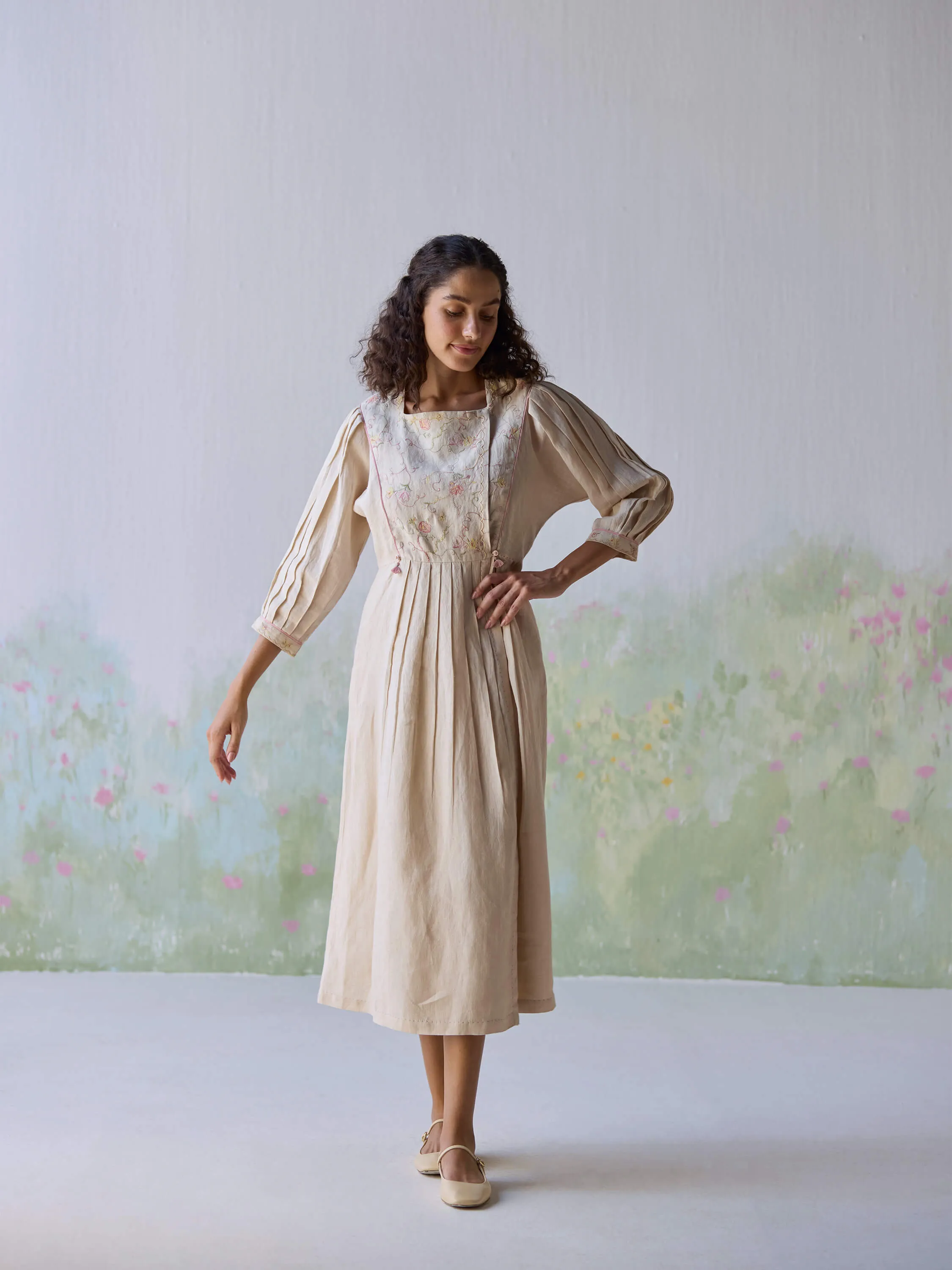 Golden Days Linen Dress