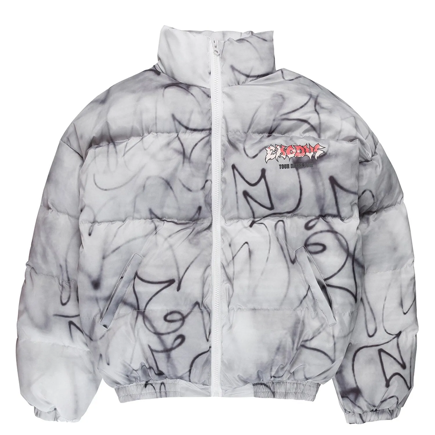 Graffiti Tie Dye Puffer Jacket