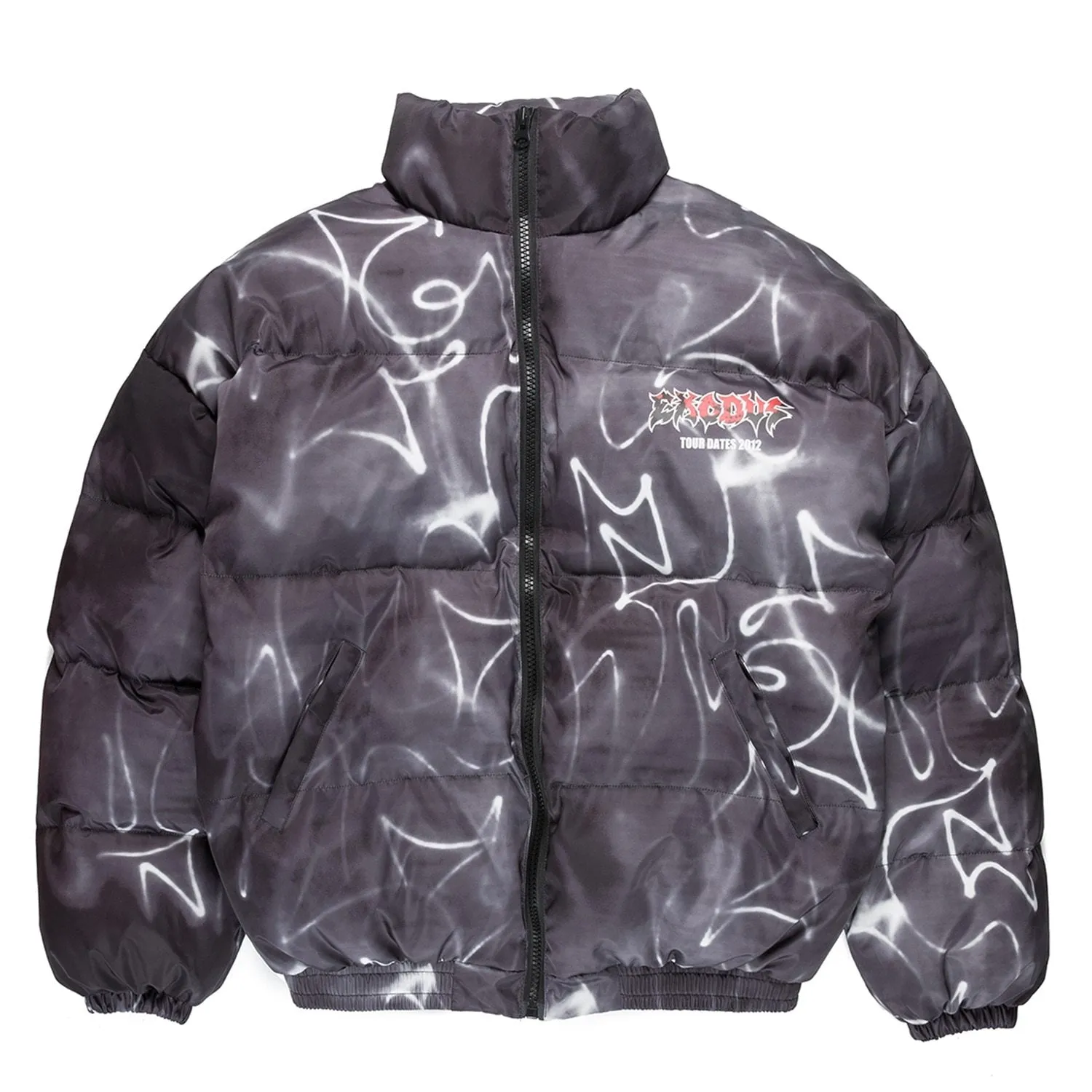 Graffiti Tie Dye Puffer Jacket