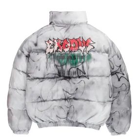 Graffiti Tie Dye Puffer Jacket