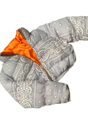 Gray & Orange Puffer Jacket