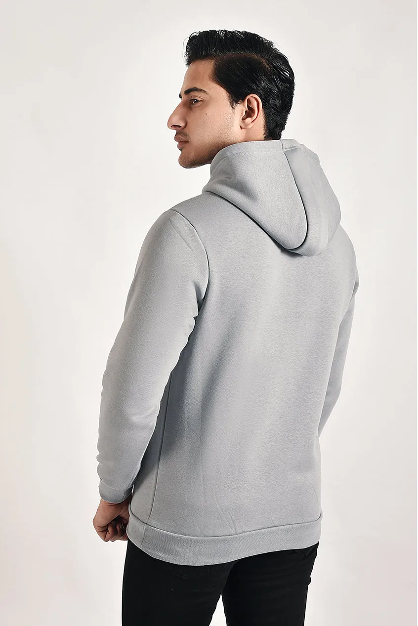 Grey Printed Hoodie