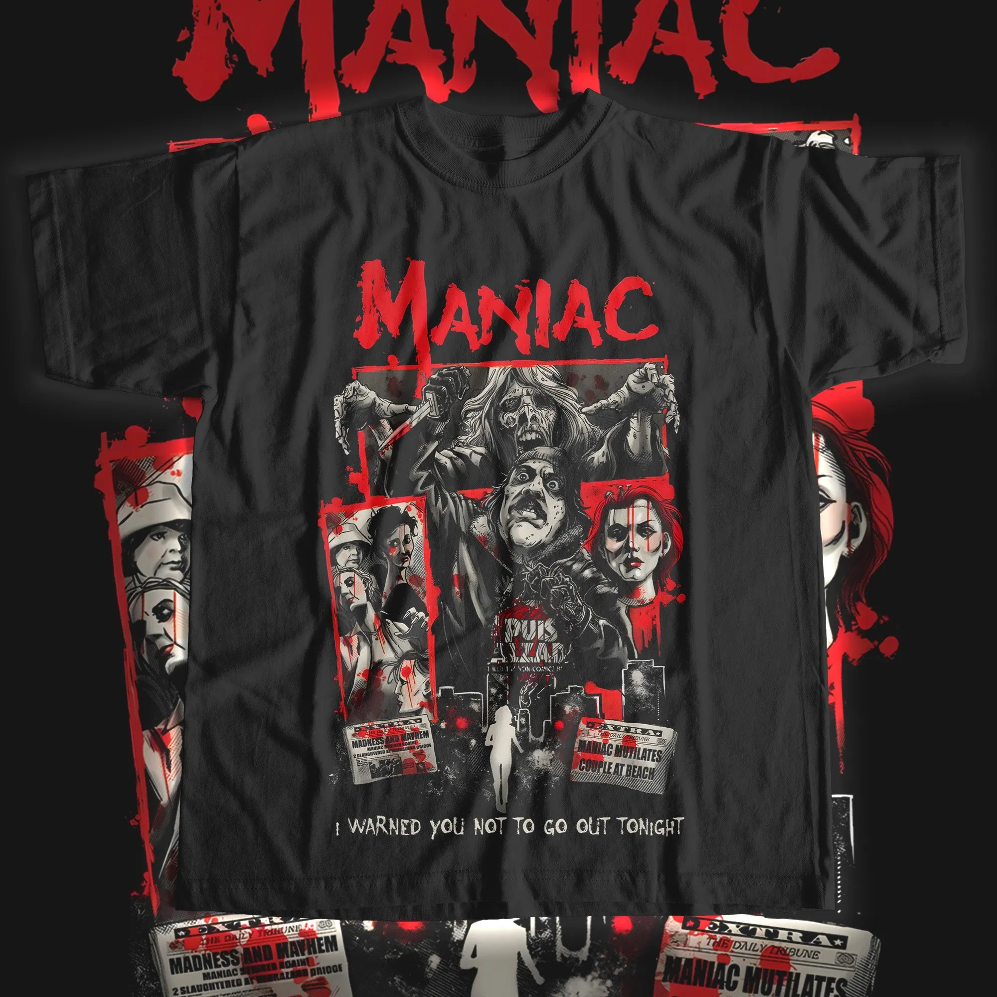 Halloween Horror Maniac Classic Tee Shirt Scary Holiday