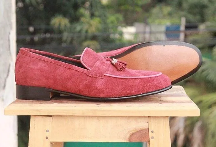 Handmade Tussle Slip Ons Shoes For Men's