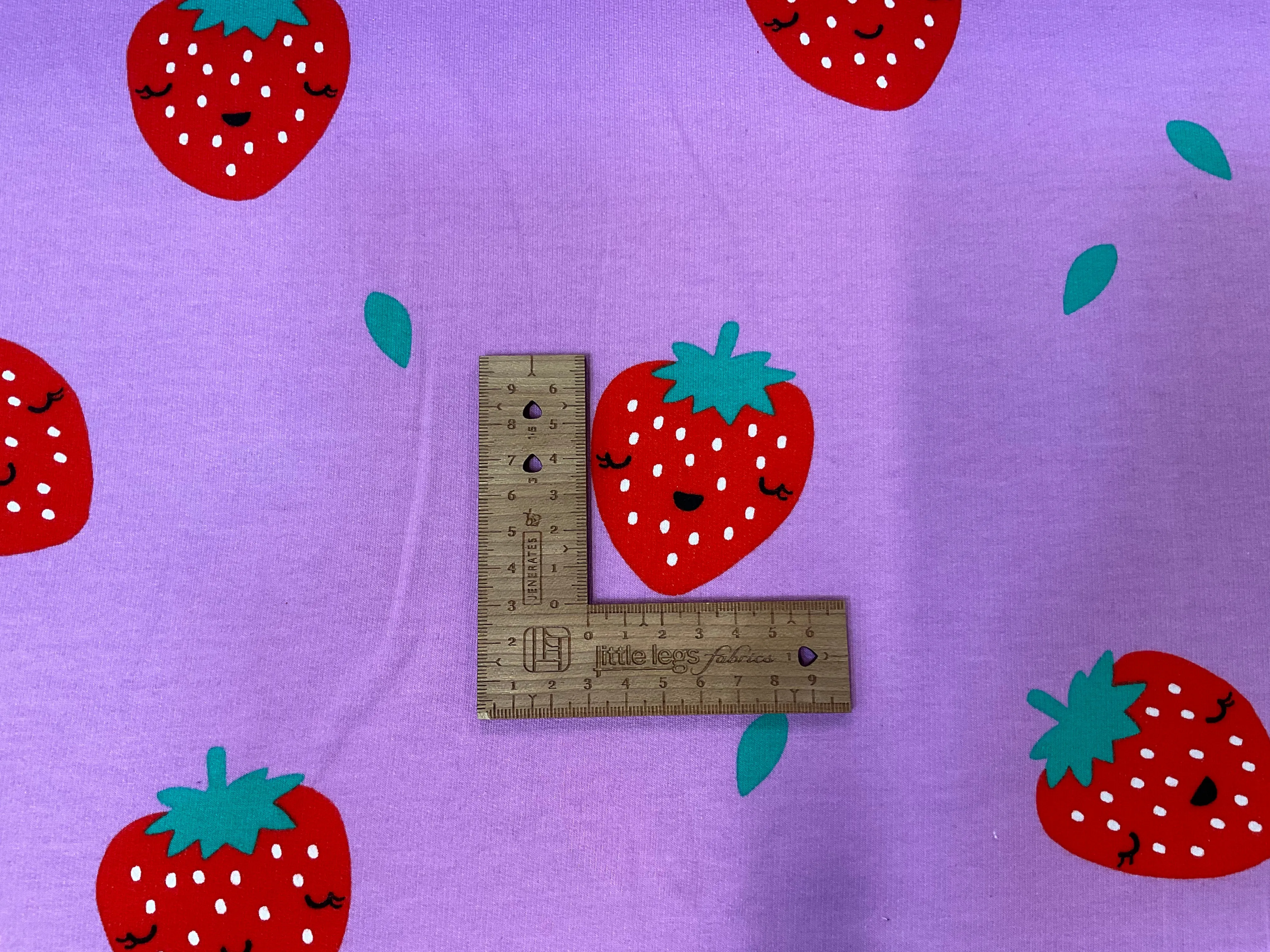 Happy Strawberries on Light Violet Soft Sweat