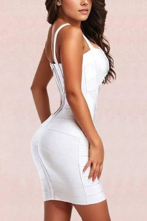 Heidi Bandage Mini Dress - Pearl White