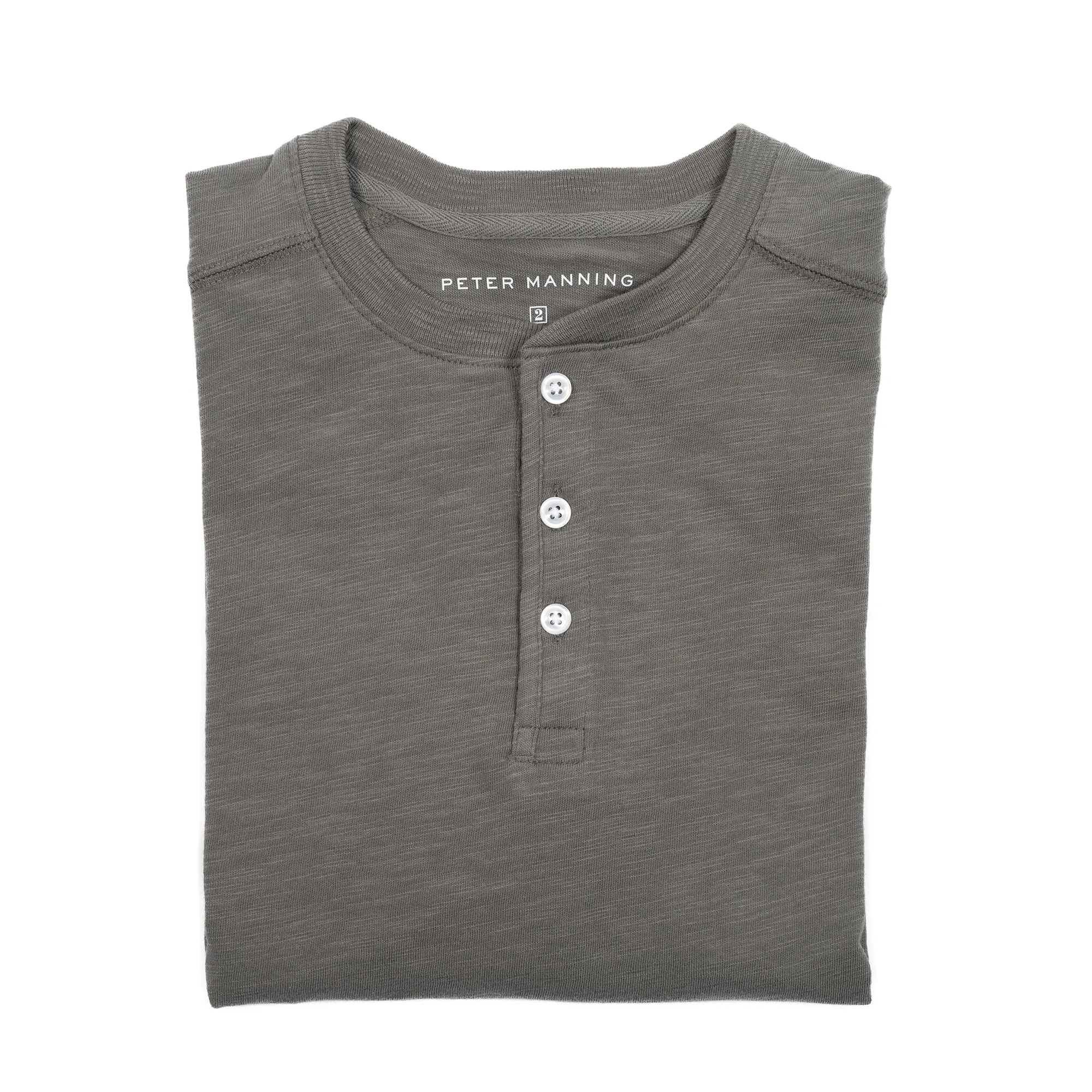 Henley Shirt Long Sleeve - Charcoal