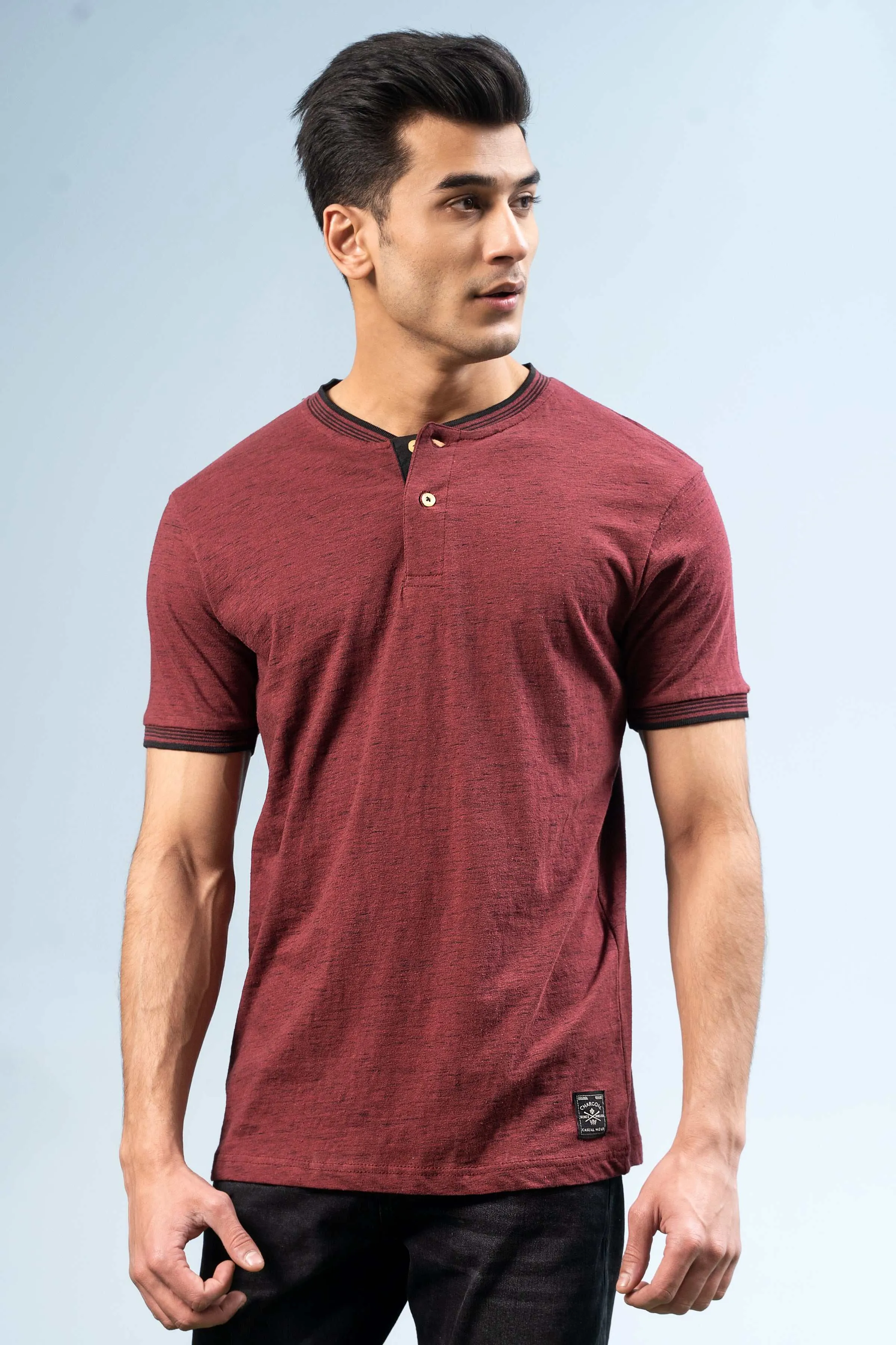 HENLEY SHIRT MAROON