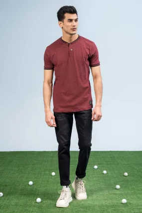 HENLEY SHIRT MAROON