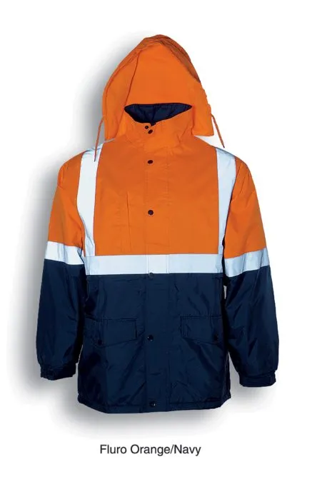 Hi Vis Polar Fleece Lined Safety Jacket with Reflective Tape SJ0430