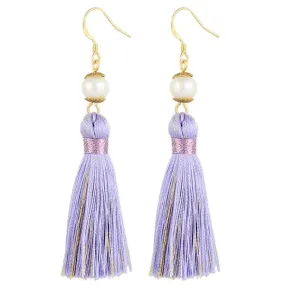 Holly Tassels and Pearl Earrings in Sparkling Lavender Inspired By BAT