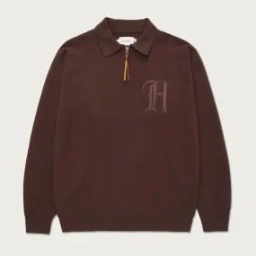 Honor The Gift Zip Henley Brown