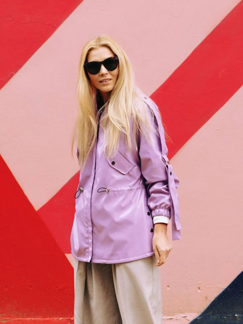 Hooded Lacquer Jacket Lavender