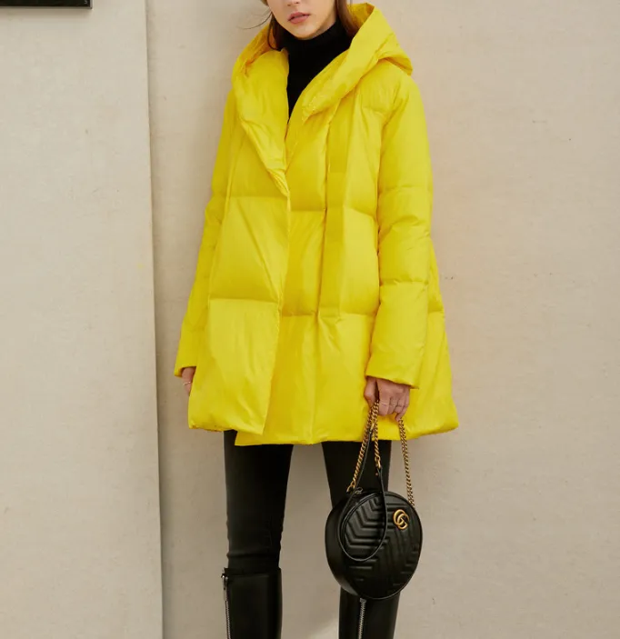 Hooded Women Puffer Coat Loose Winter Jacket Winter Women Down Coat 56328