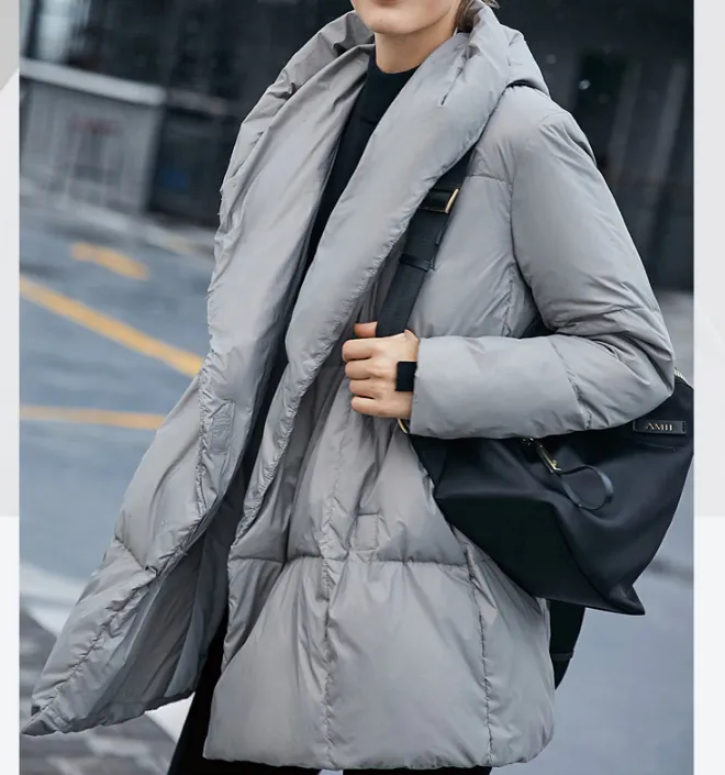 Hooded Women Puffer Coat Loose Winter Jacket Winter Women Down Coat 56328