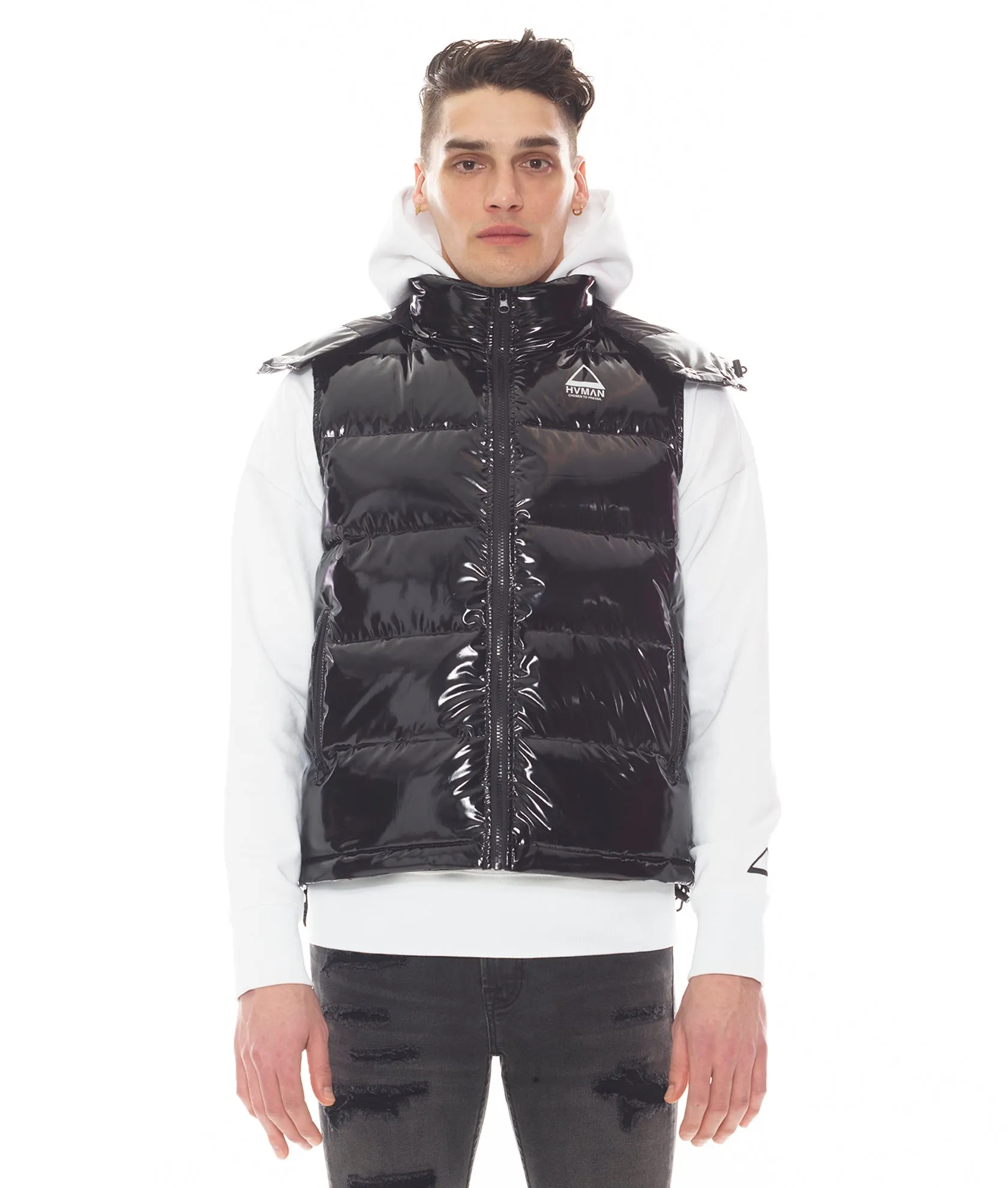 HVMAN PUFFER VEST IN BLACK