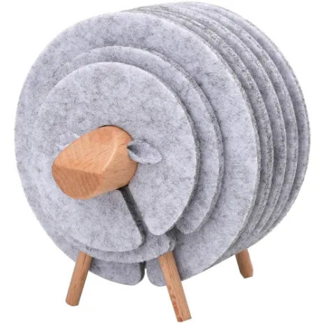 Insulated Non-Slip Sheep Coaster Set