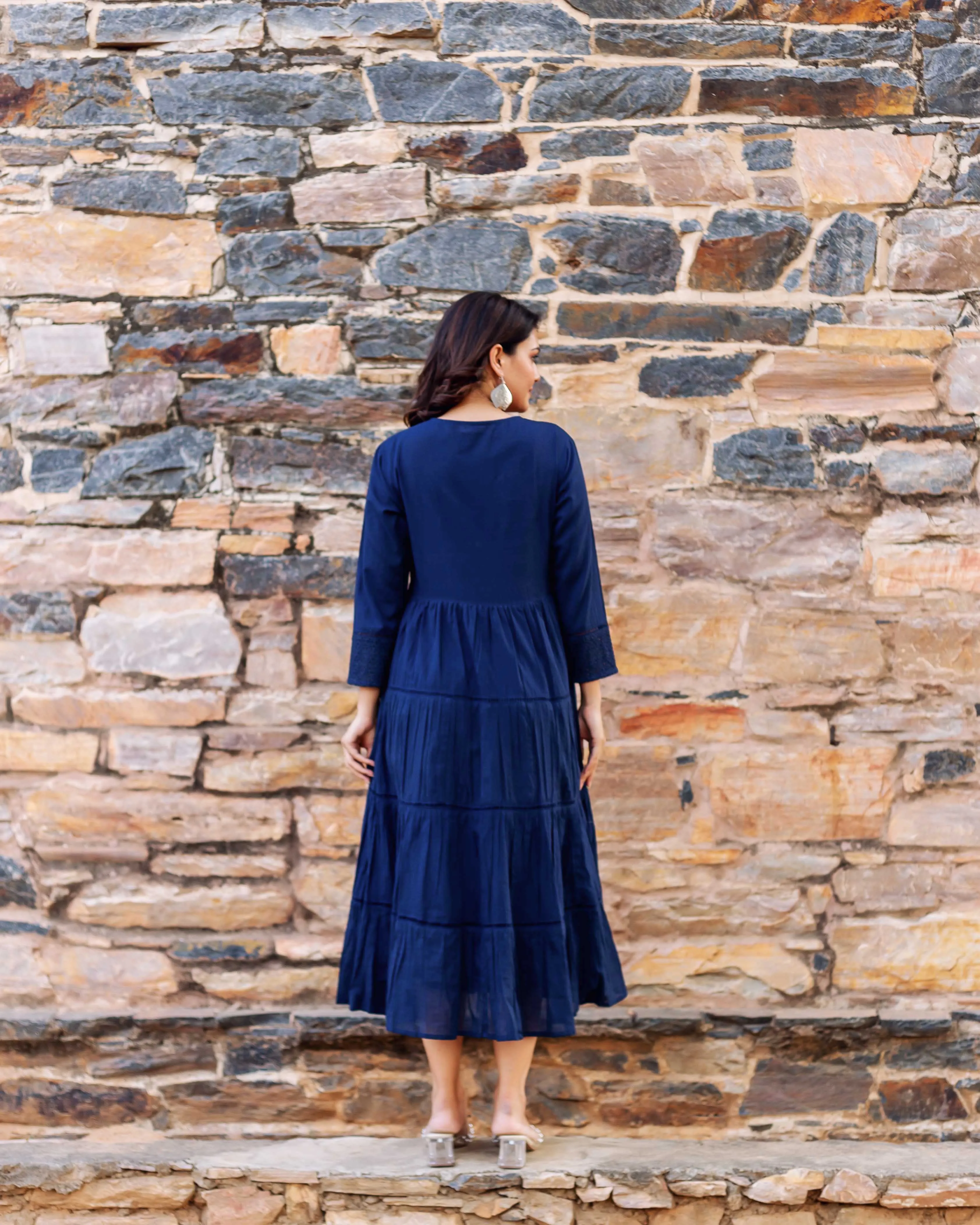 Isabella Indigo Tiered Dress