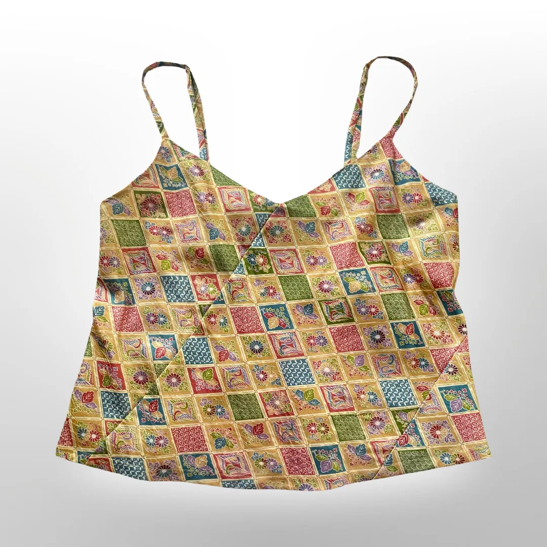 Japanese Floral Tiles Camisole with Sash